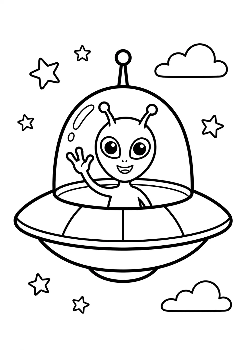 Exemple de coloriage aliens à imprimer