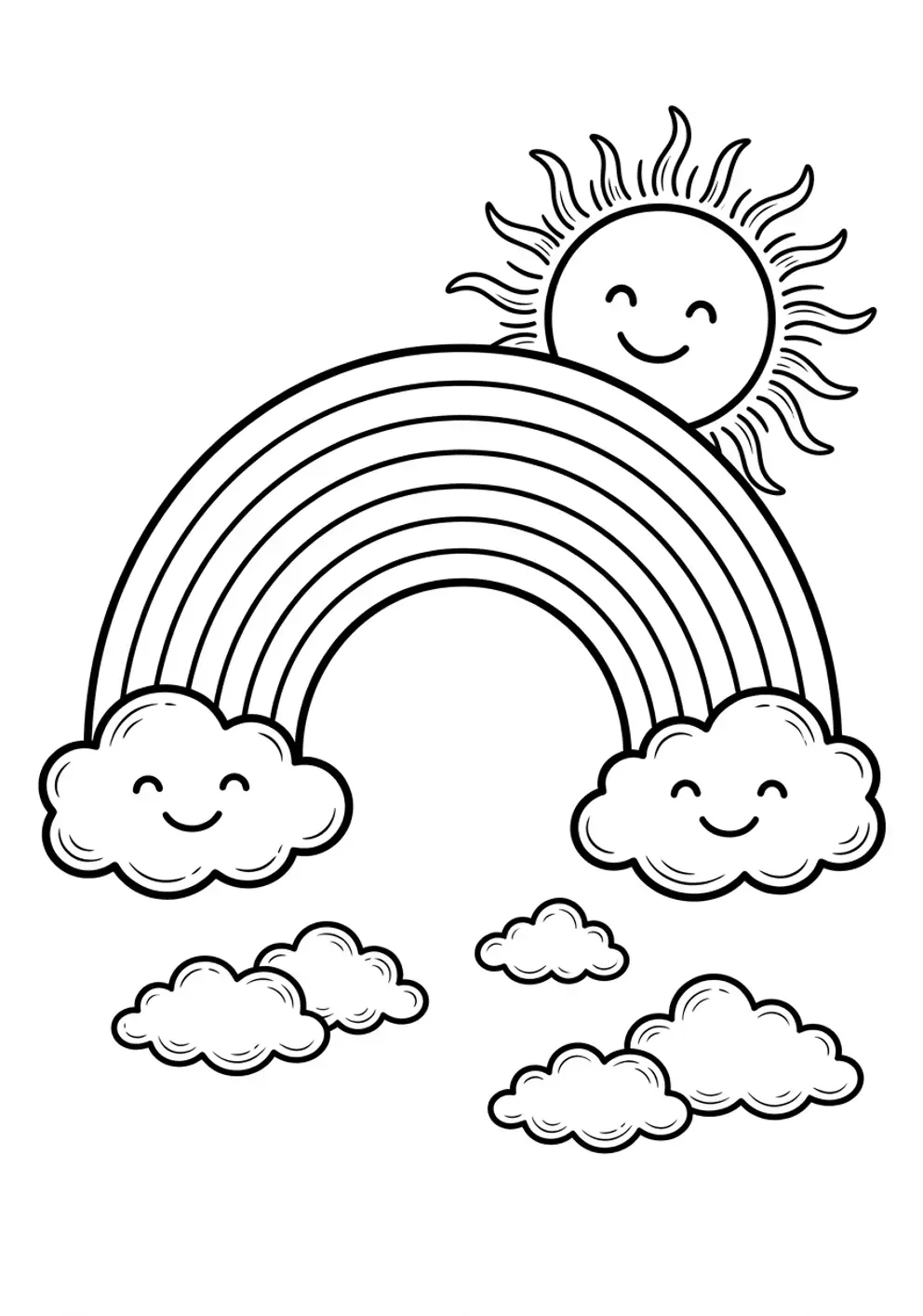 Coloriage arc-en-ciel