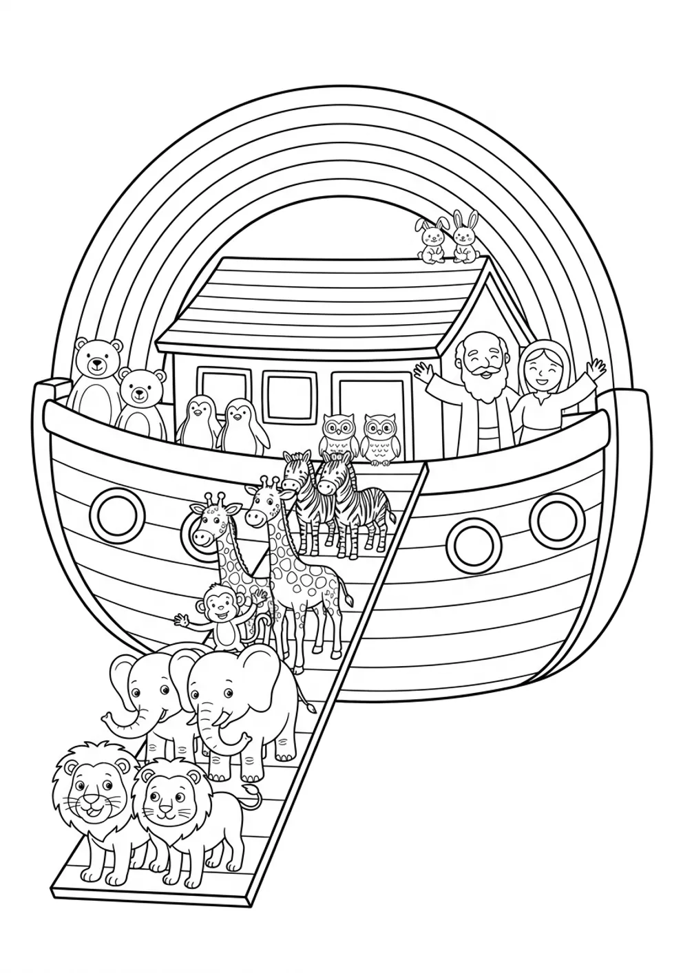 Exemple de coloriage arche de Noé à imprimer