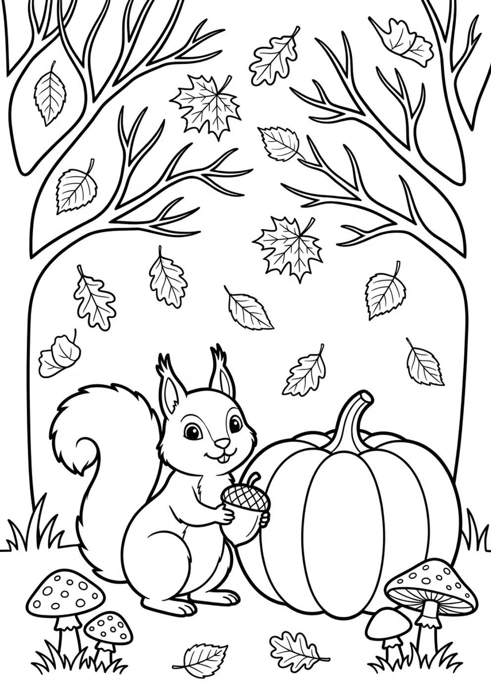 Exemple de coloriage automne à imprimer