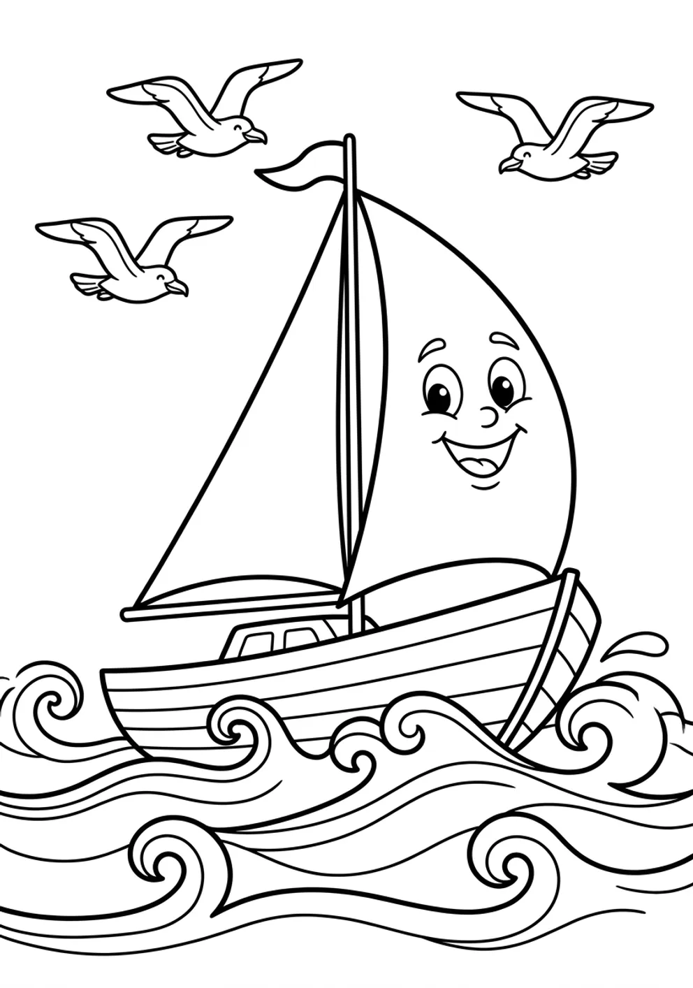 Exemple de coloriage bateau à imprimer