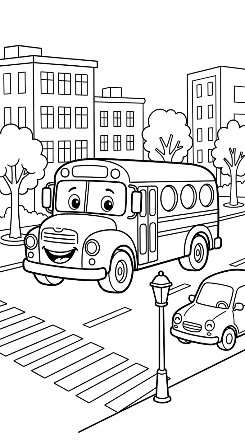 Exemple de coloriage bus à imprimer