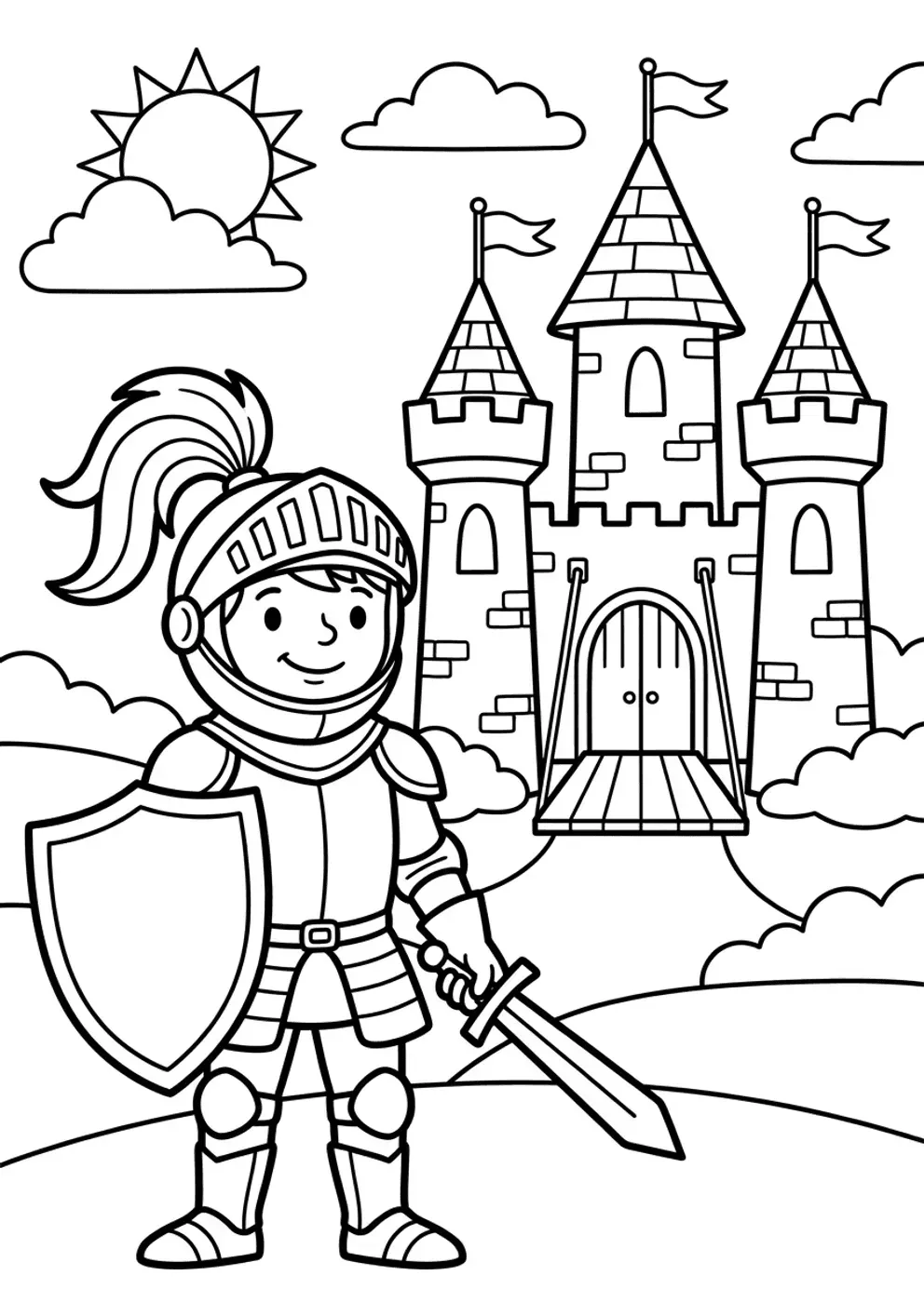 Coloriage chevalier