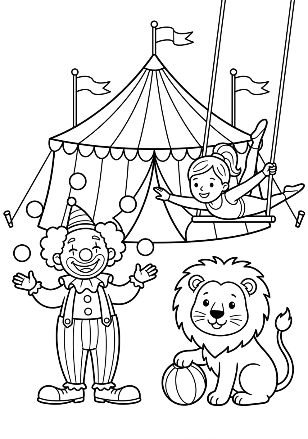 Exemple de coloriage cirque à imprimer