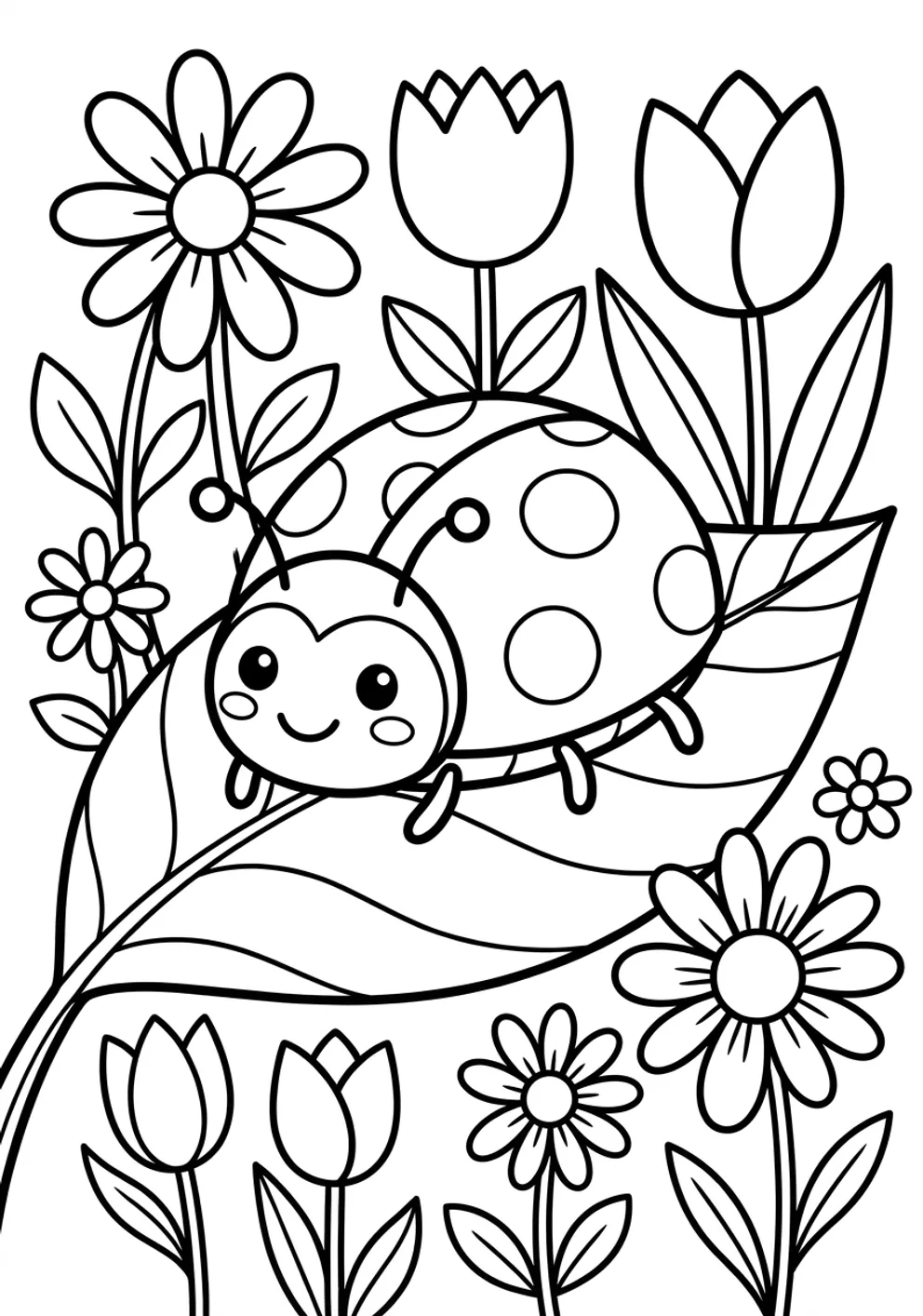 Exemple de coloriage coccinelle à imprimer