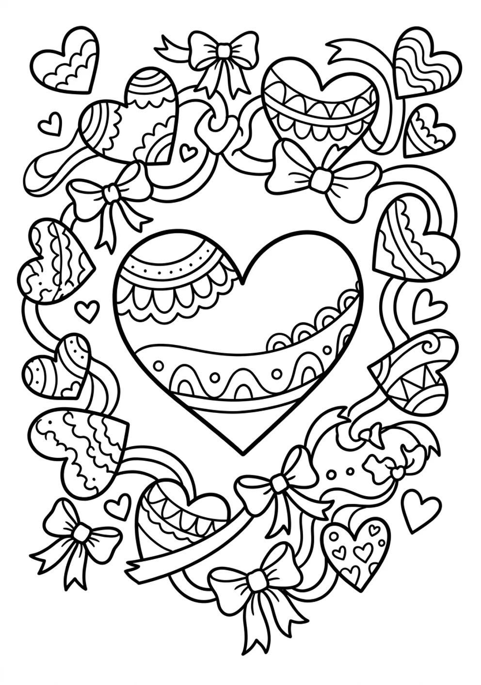 Exemple de coloriage cœur à imprimer