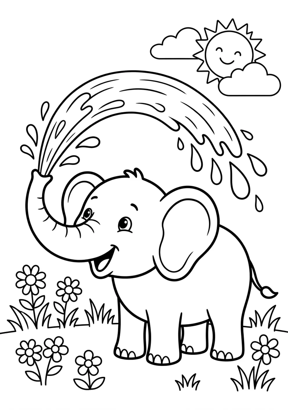 Exemple de coloriage éléphant à imprimer