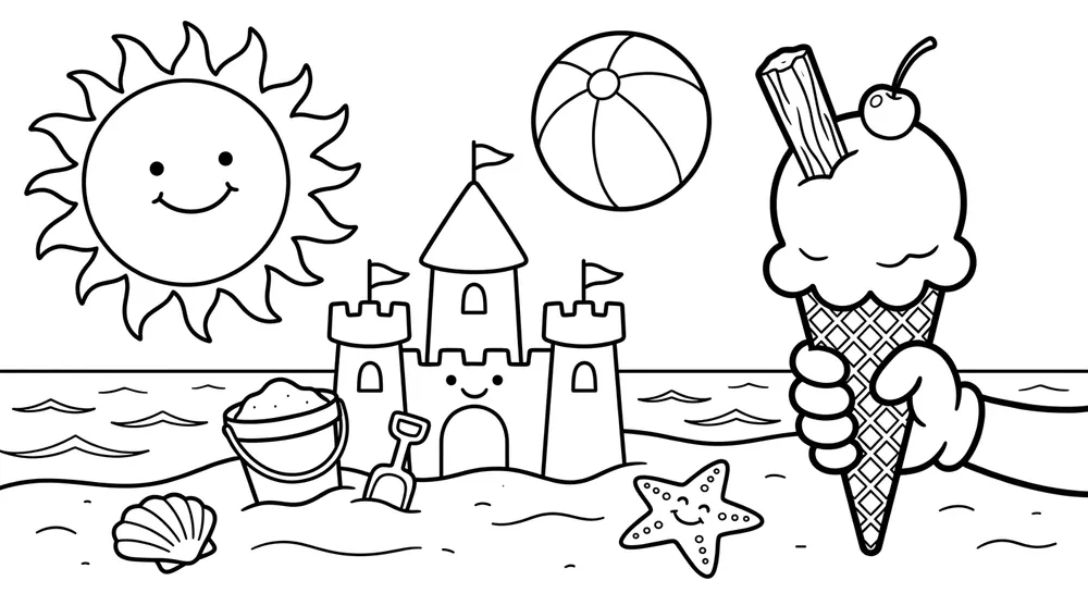 Exemple de coloriage été à imprimer