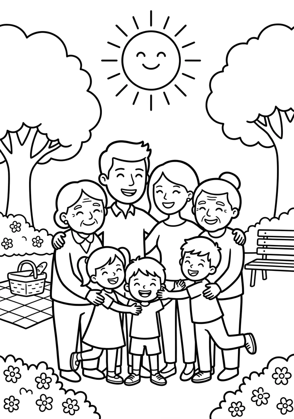 Coloriage famille