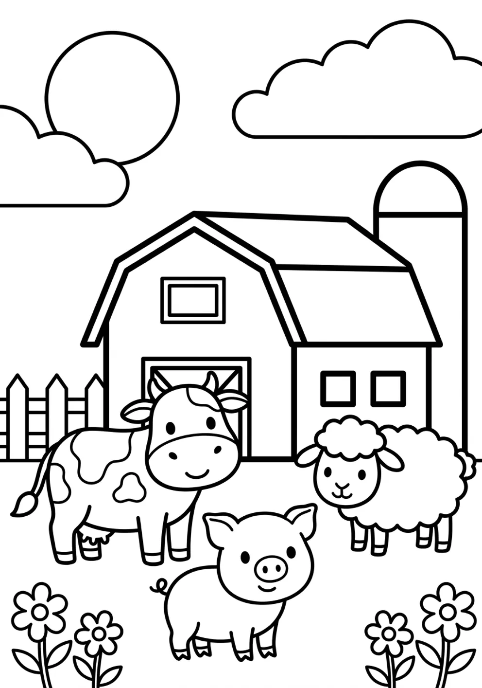 Exemple de coloriage ferme à imprimer