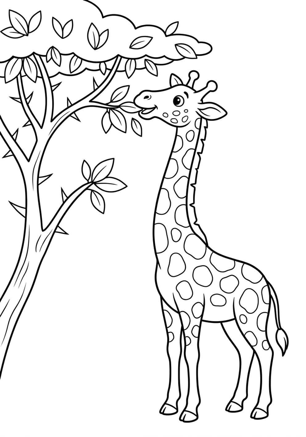 Exemple de coloriage girafe à imprimer