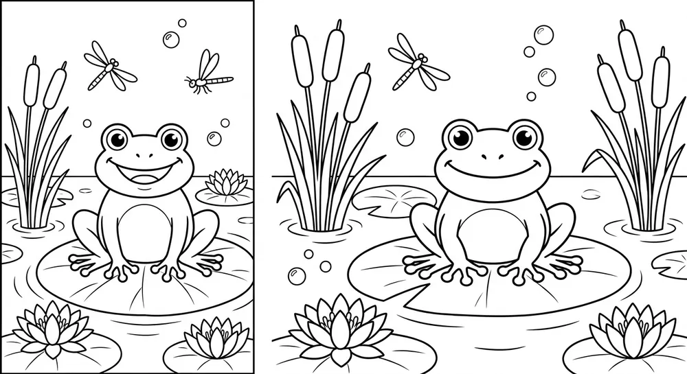 Exemple de coloriage grenouille à imprimer
