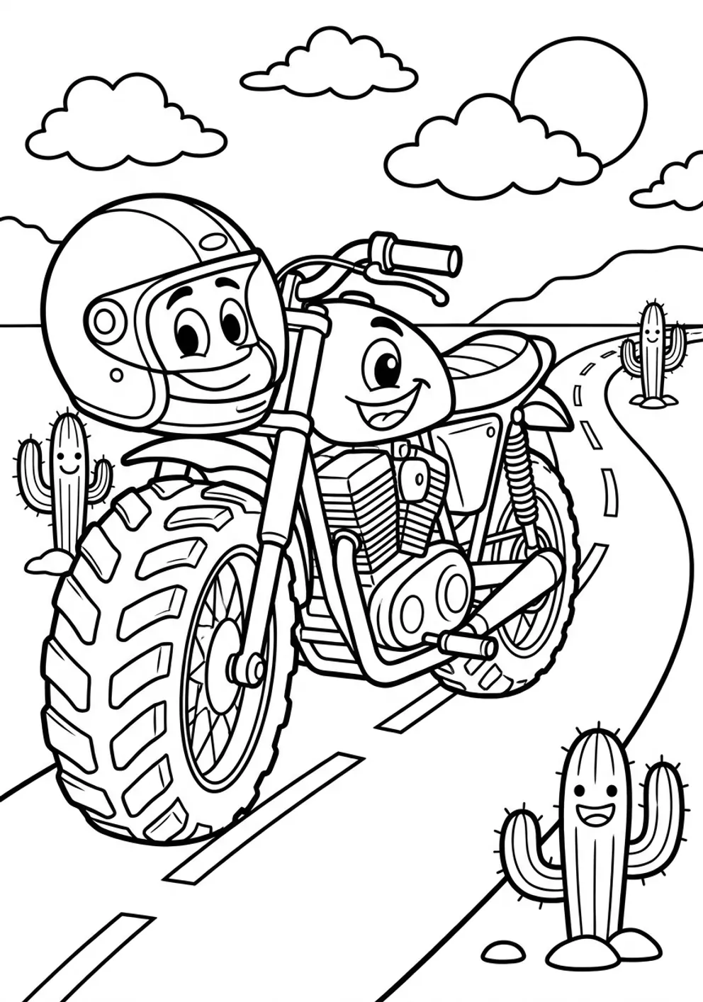 Exemple de coloriage moto à imprimer