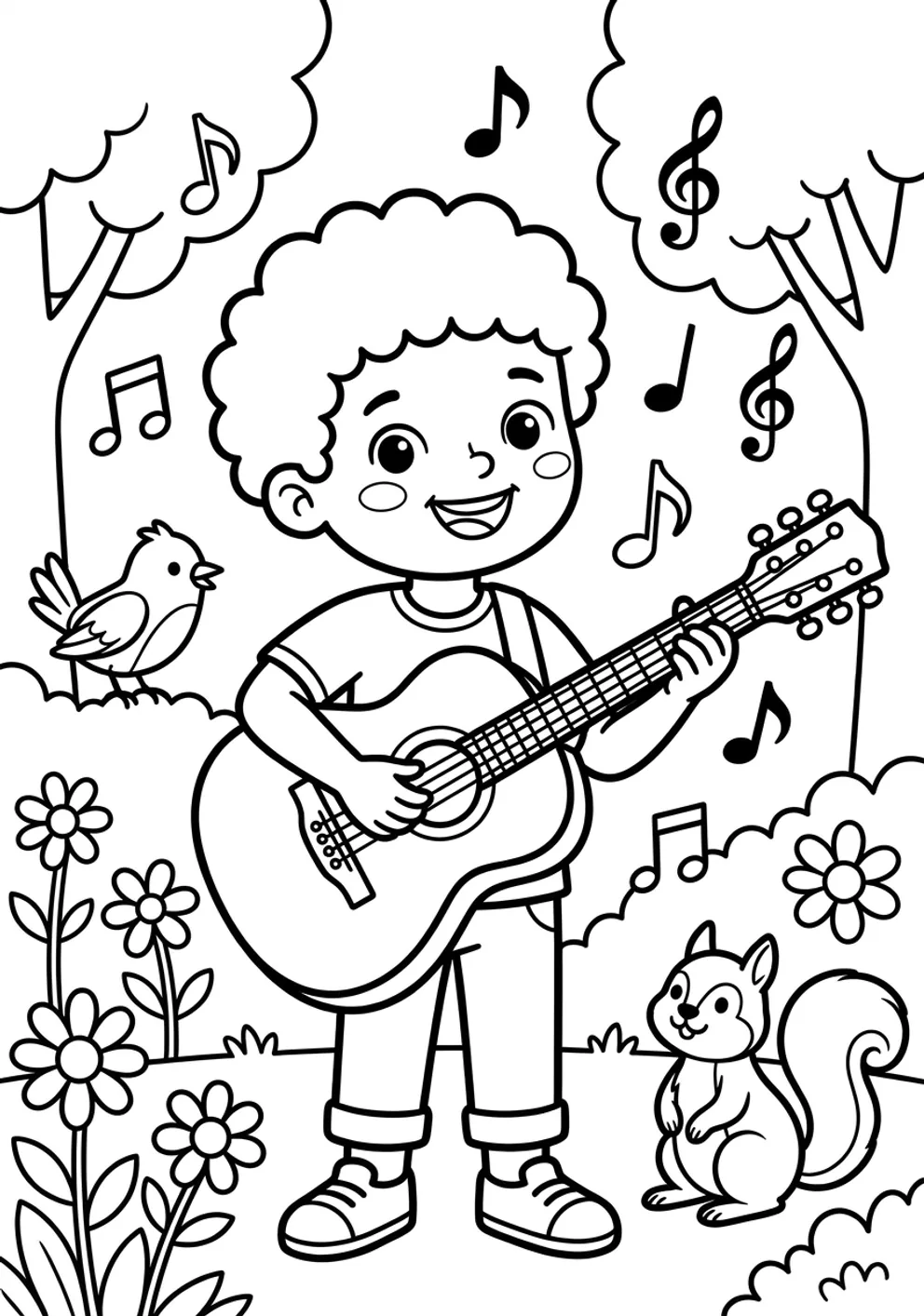 Exemple de coloriage musique à imprimer