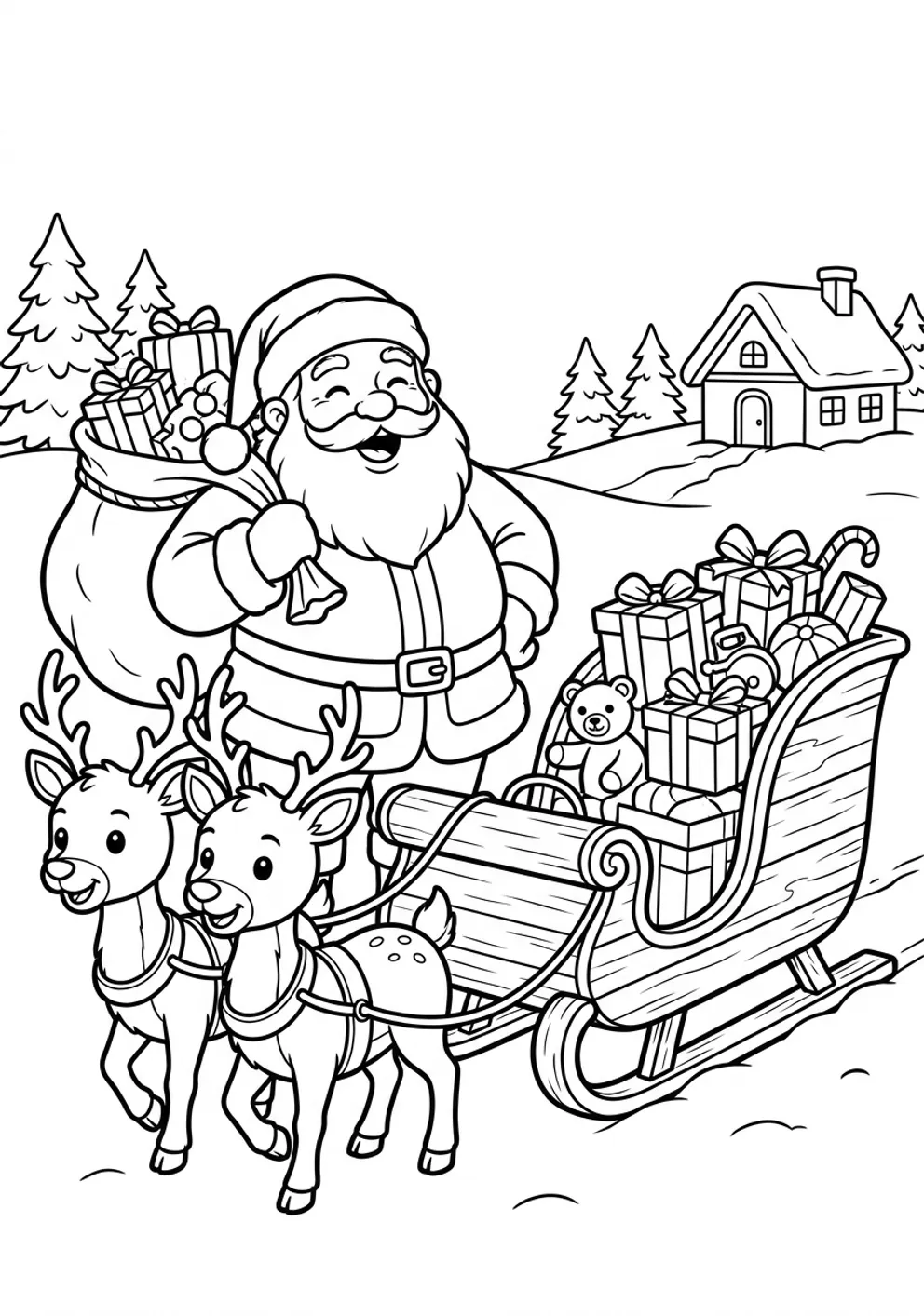 Exemple de coloriage Père Noël à imprimer