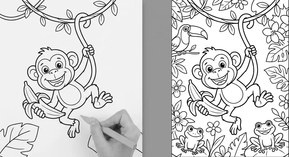 Exemple de coloriage singe à imprimer