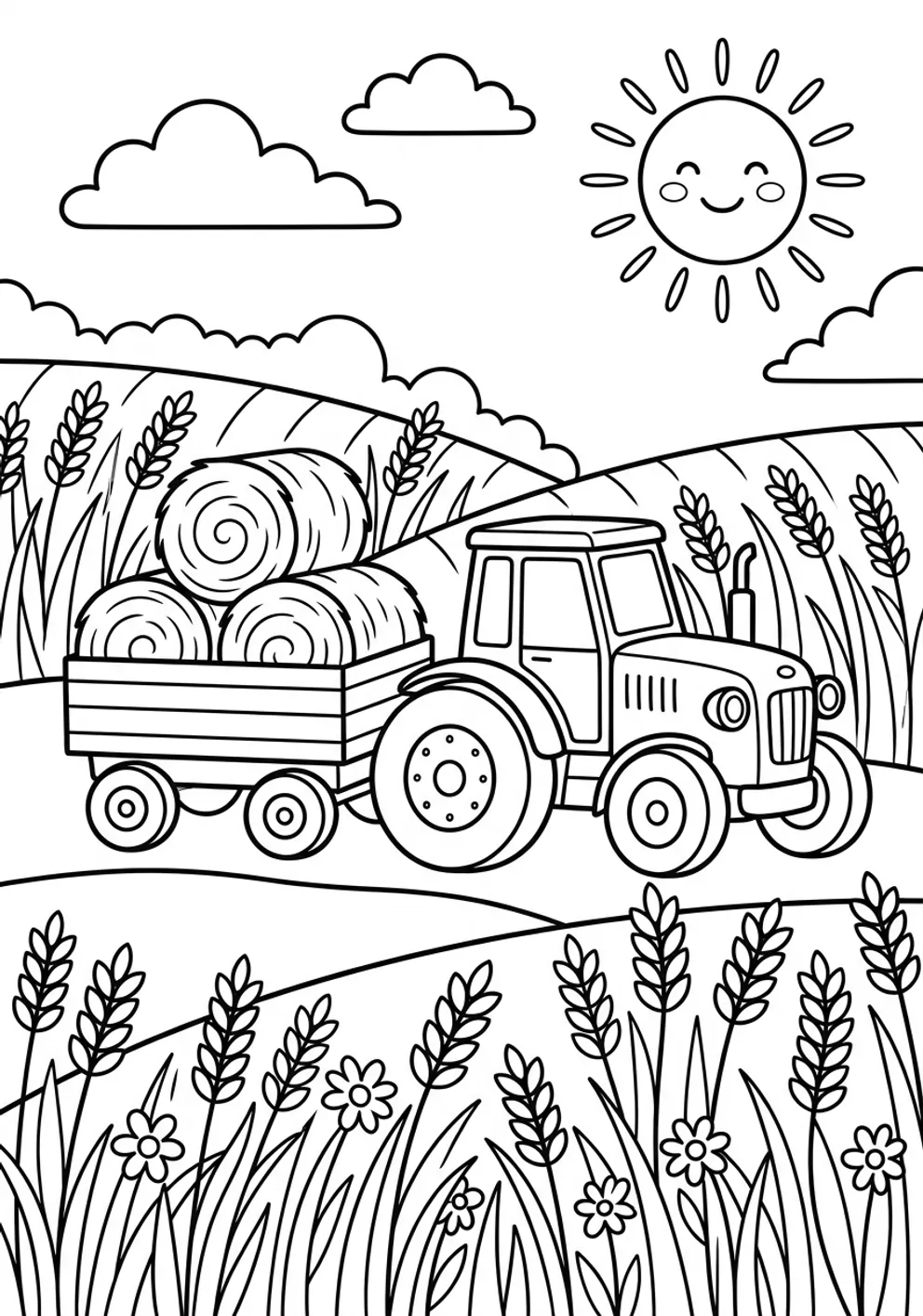 Exemple de coloriage tracteur à imprimer