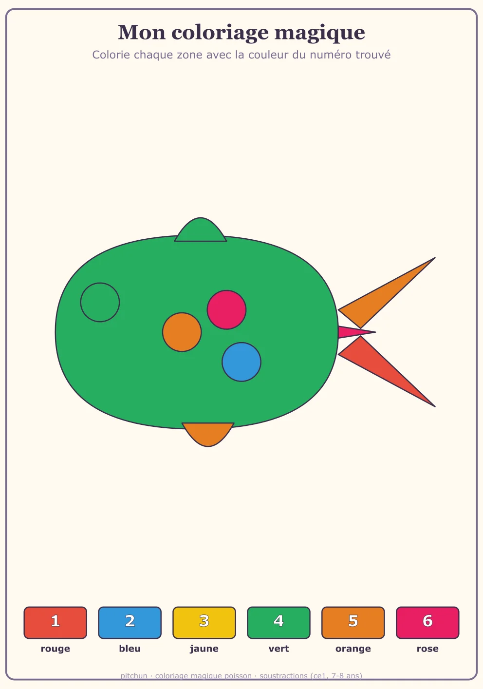 Coloriage magique Soustraction