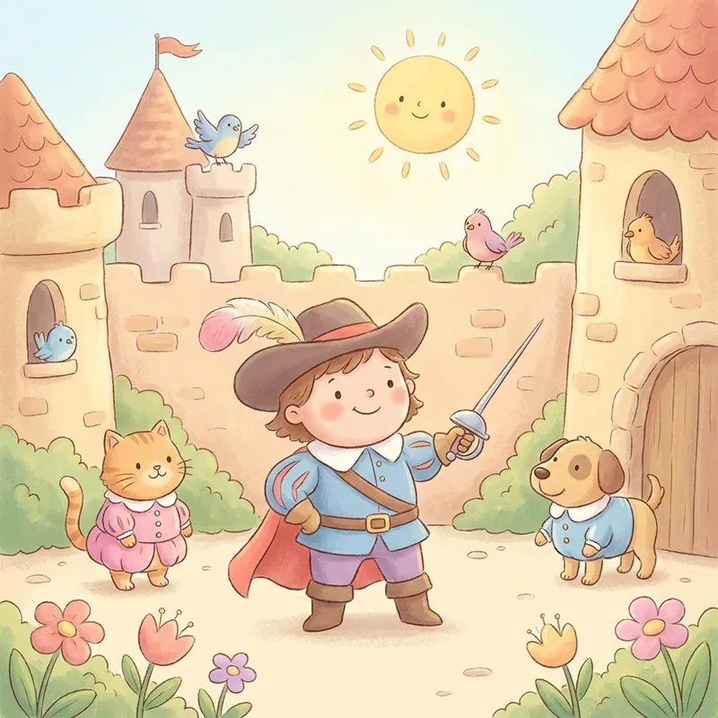 Illustration d'une histoire de cape et épée pour enfant