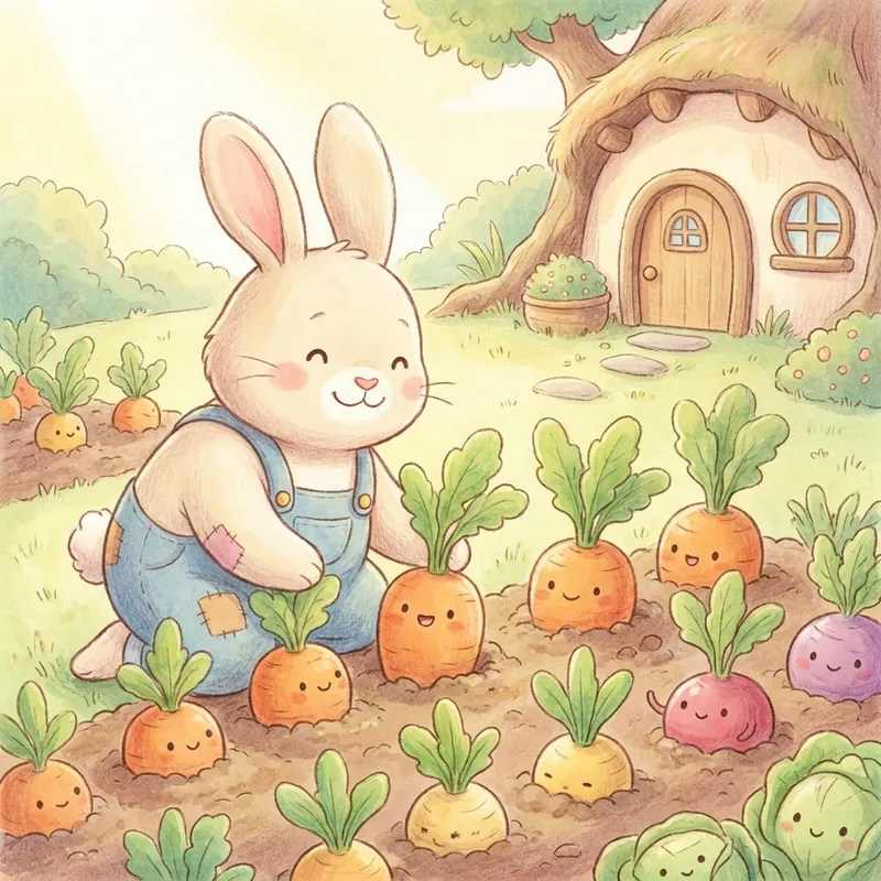 Illustration d'une histoire de lapin pour enfant