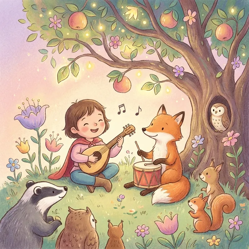 Illustration d'une histoire de musique pour enfant