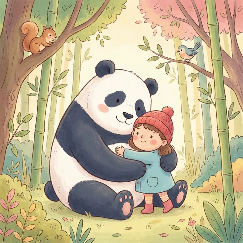 Illustration d'une histoire de panda pour enfant