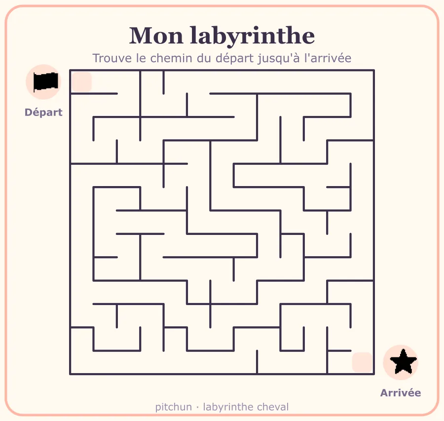 Exemple de labyrinthe cheval à imprimer