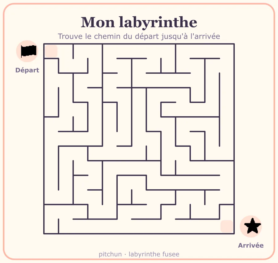 Exemple de labyrinthe fusée à imprimer