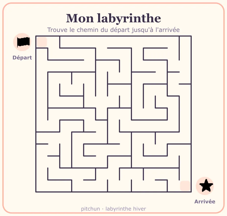Exemple de labyrinthe hiver à imprimer
