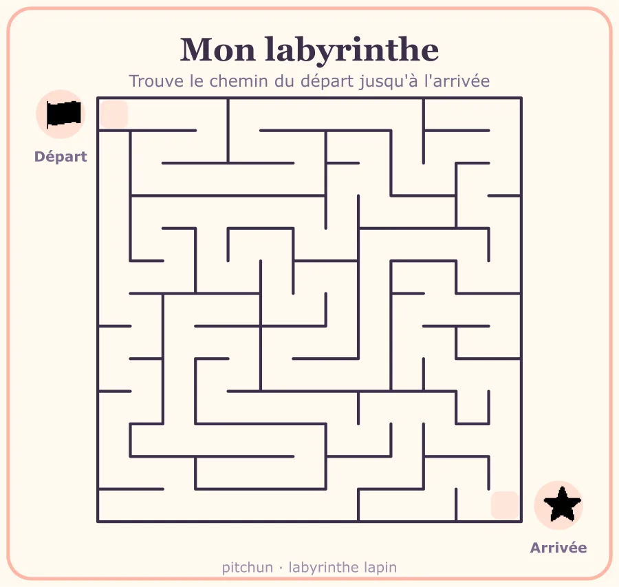 Exemple de labyrinthe lapin à imprimer