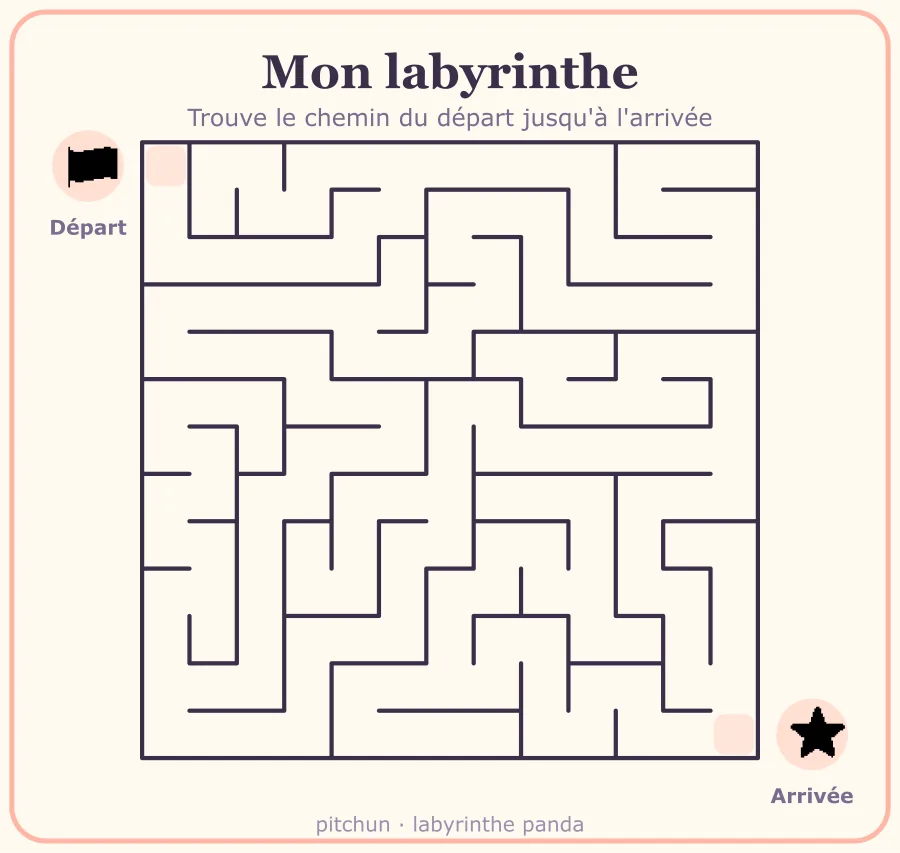 Exemple de labyrinthe panda à imprimer