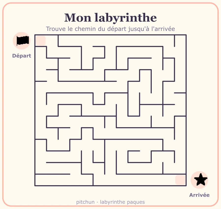Exemple de labyrinthe pâques à imprimer