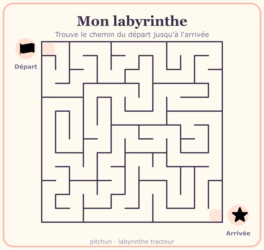 Exemple de labyrinthe tracteur à imprimer