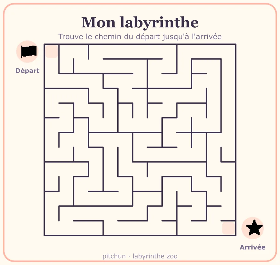 Exemple de labyrinthe zoo à imprimer
